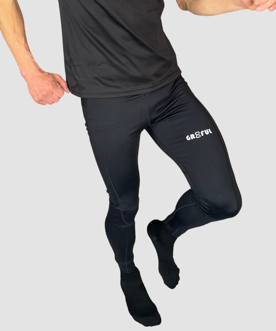 mens black running leggings